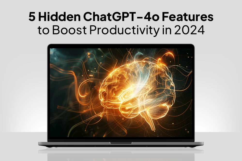 Laptop with AI brain representing 5 ChatGPT-40 Features