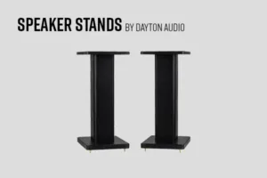 Two black speaker stands