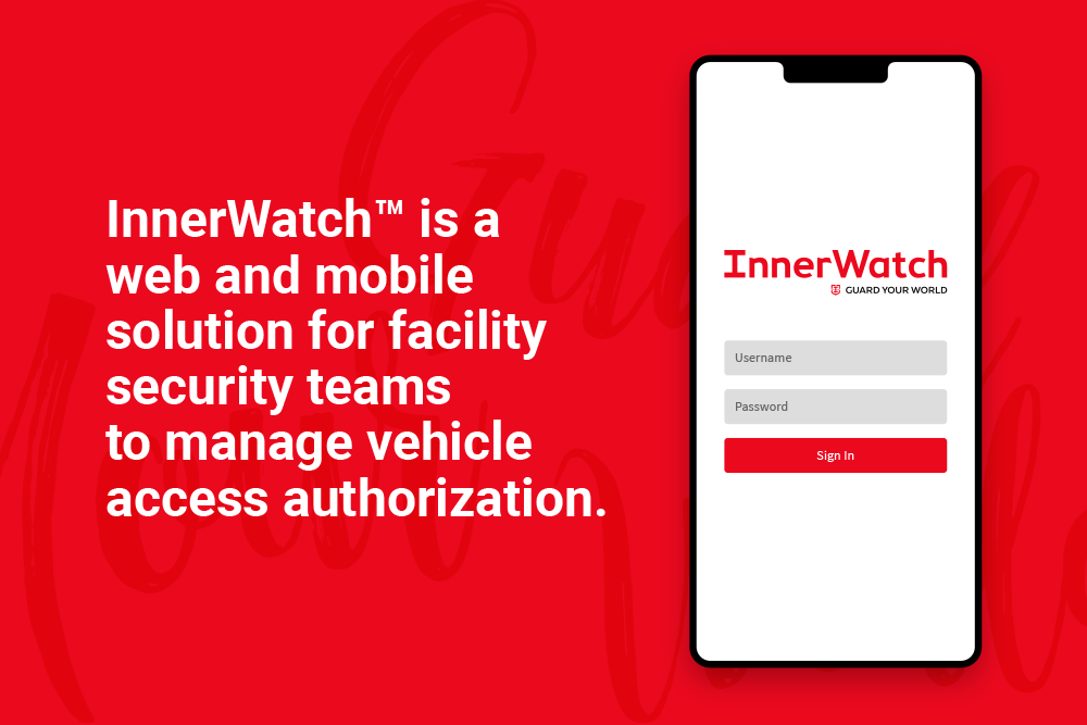 InnerWatch app interface on a mobile phone with descriptive text