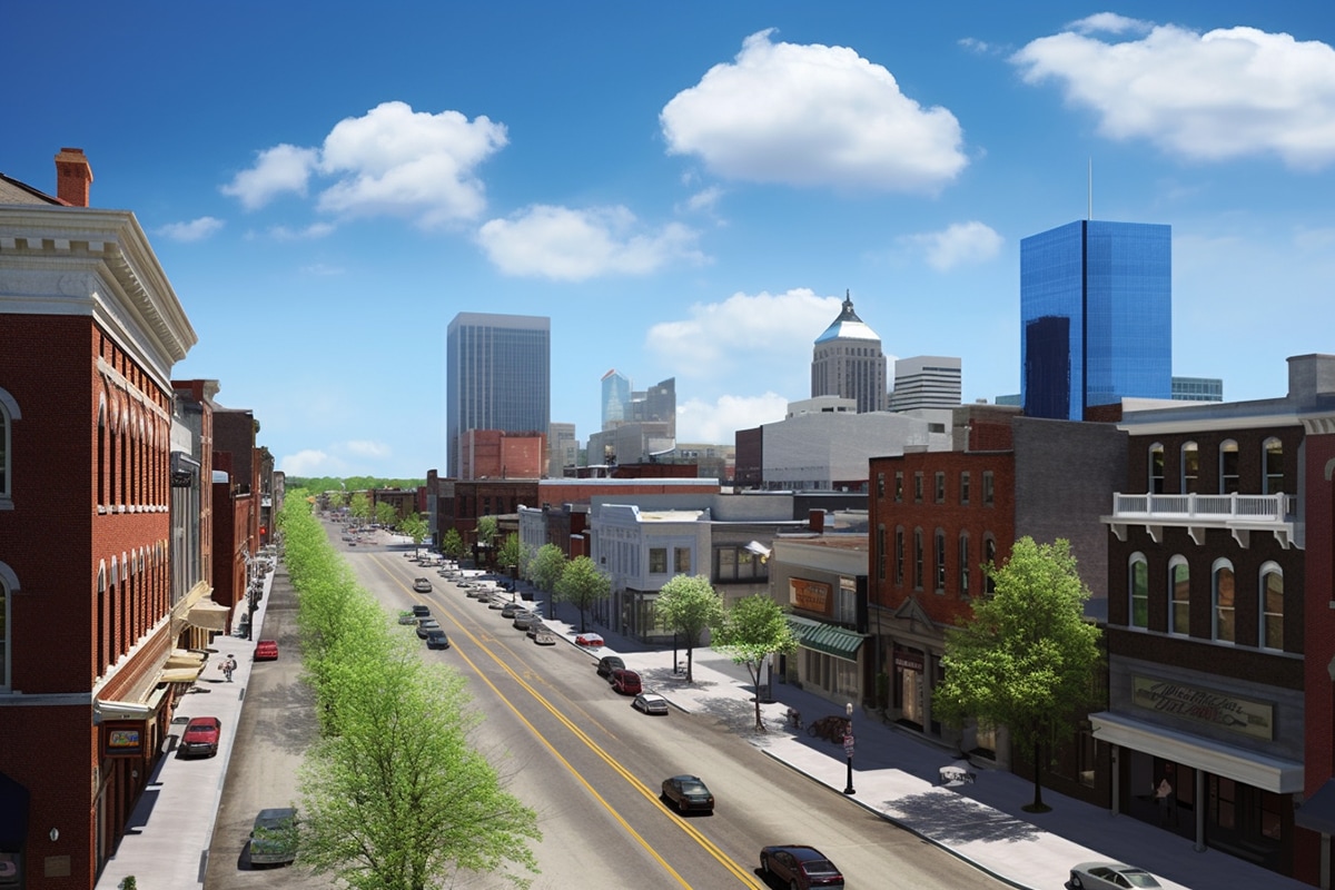 Image of downtown Lexington, KY created by Midjourney 5