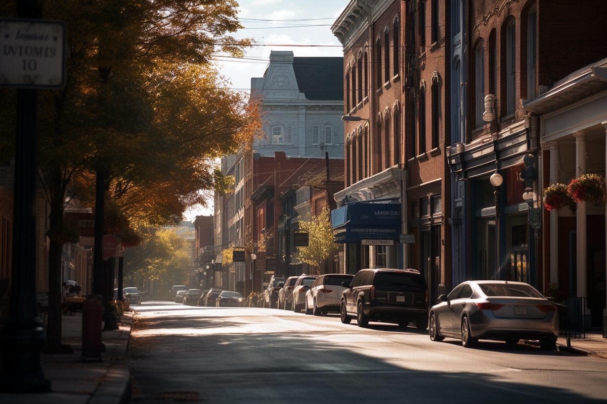 Image of downtown Lexington, KY created by Midjourney 5