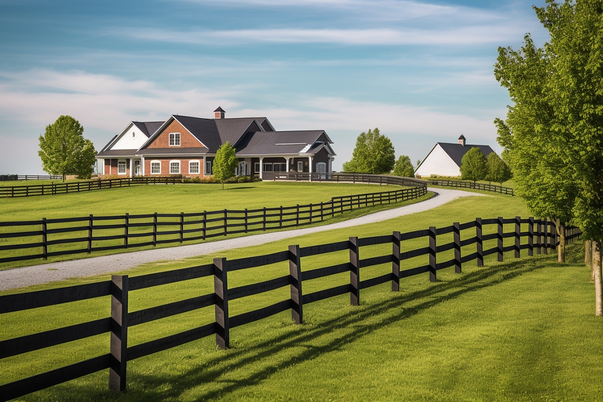 Image of Lexington, KY horse farm created by Midjourney 5