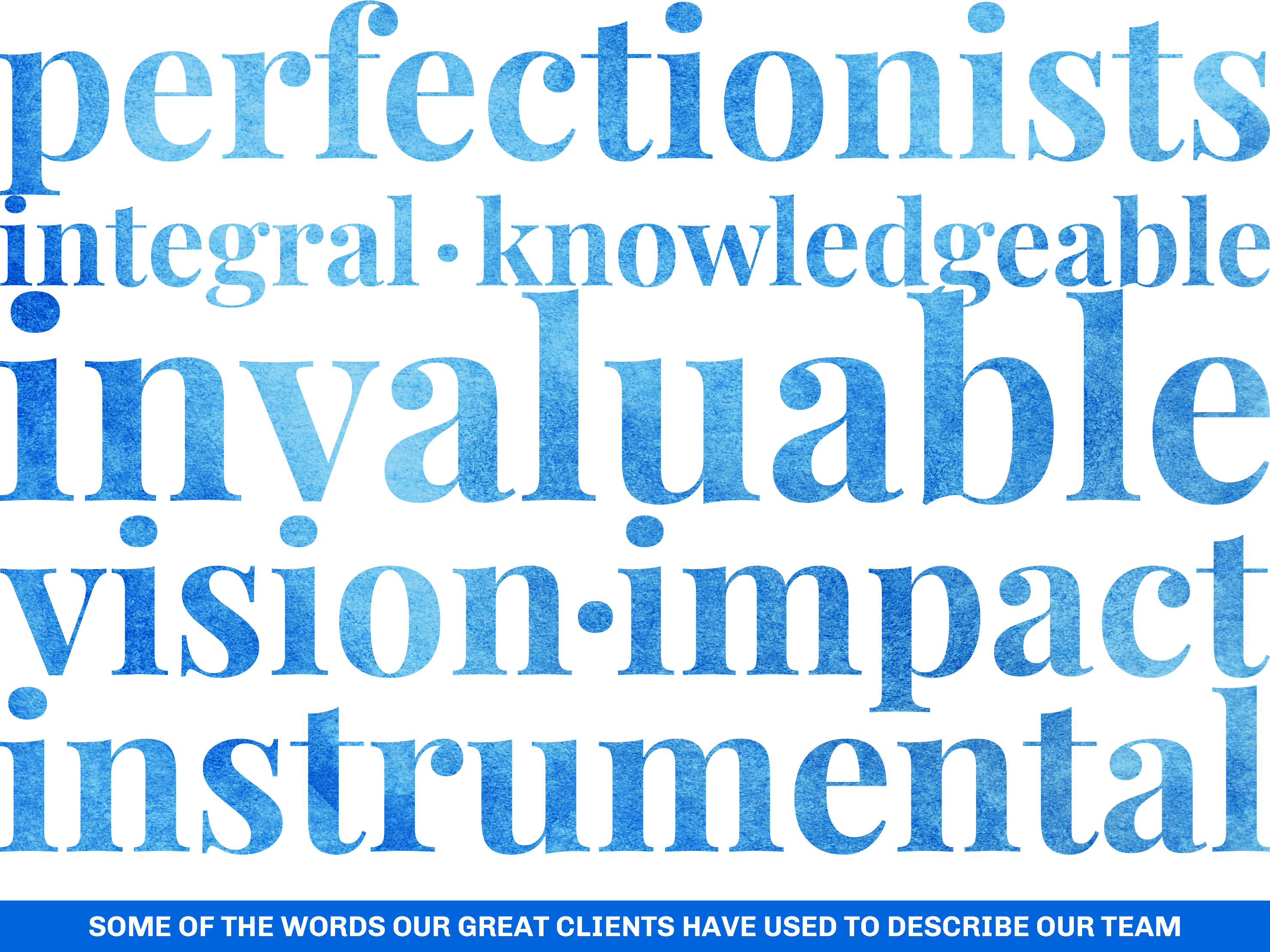 Streamline Expertise Image of Words Our Clients Have Used to Describe Our Team
